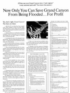 Pubblicità Sierra Club: Save Grand Canyon